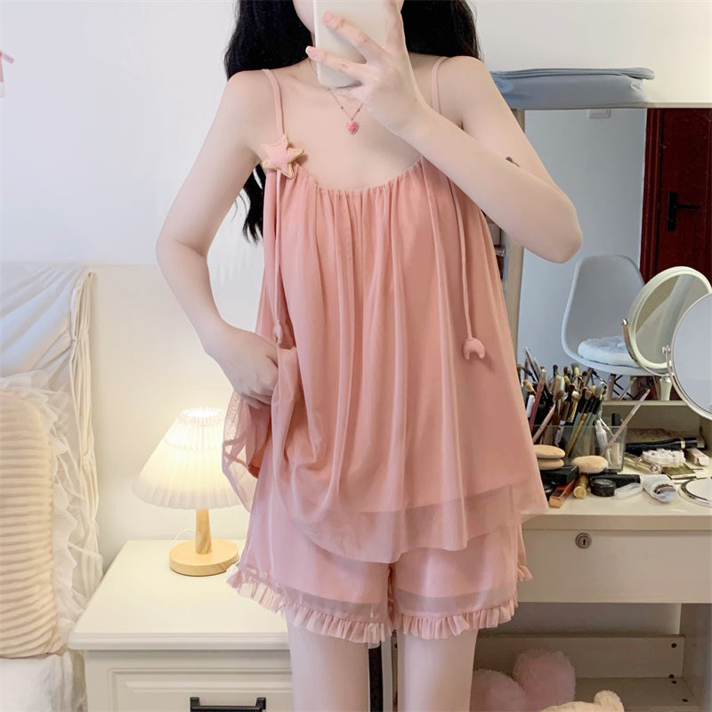 Cute Star Suspender Pajamas PL53555