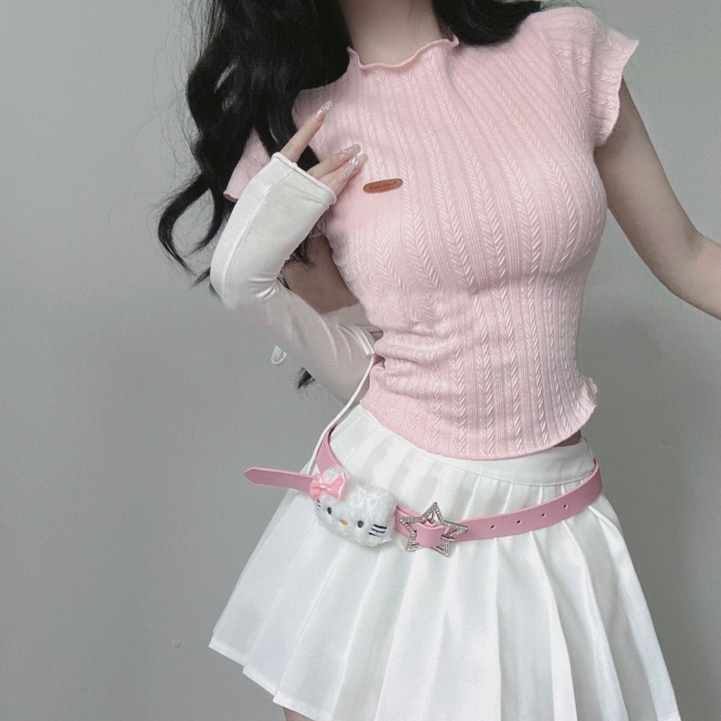 Sweet T-shirt and short skirt PL53660