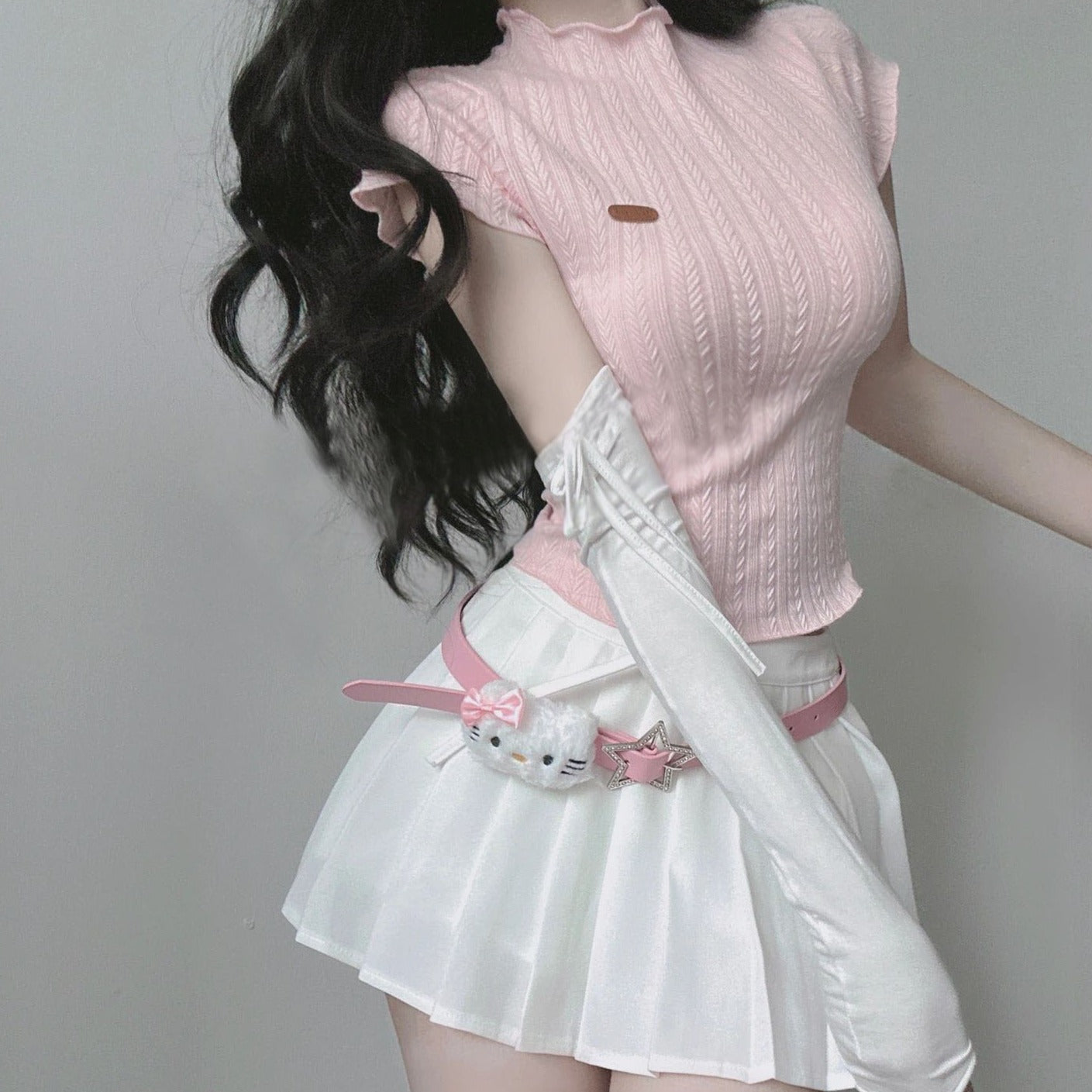 Sweet T-shirt and short skirt PL53660