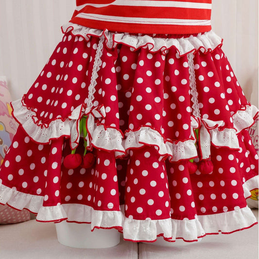 Cherry polka dot skirt PA20076
