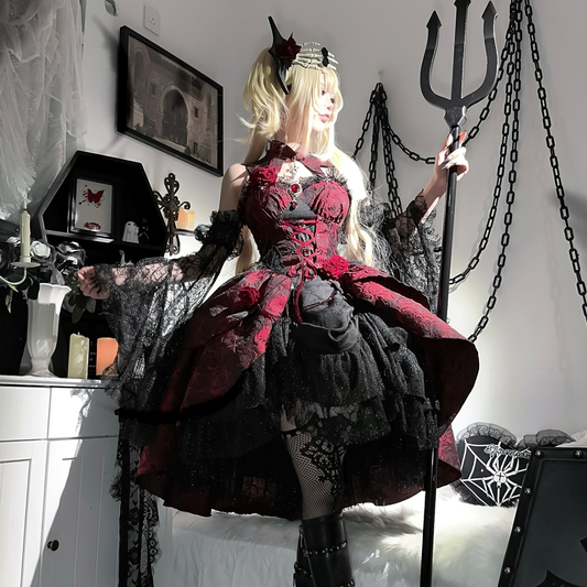 Gothic jacquard subculture lolita dress PA20215