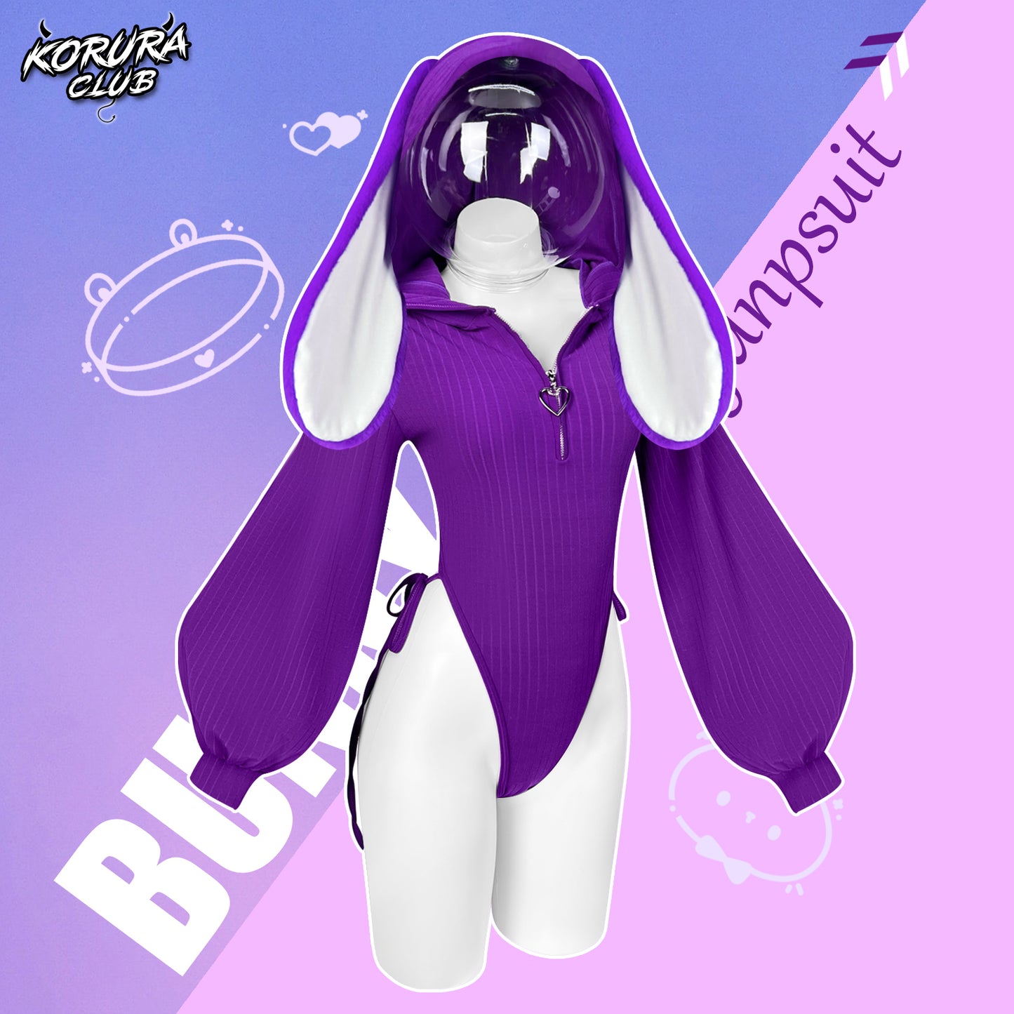 Bunny Ear Hoodie Bodysuit KO64