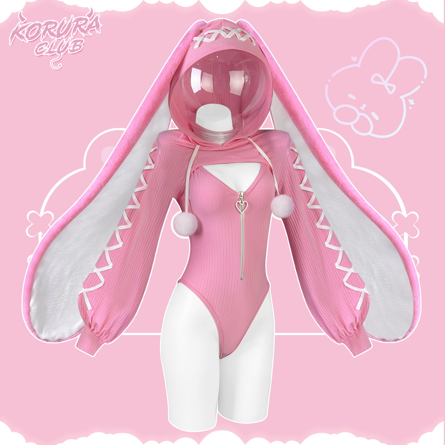 Cosplay Heart-Lock Floppy Bunny Jumpsuit KO103
