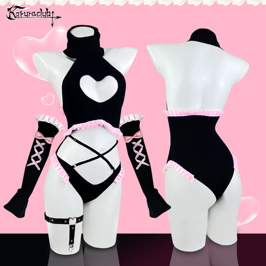Cute Heart Shape Bodysuit Lingerie KO75