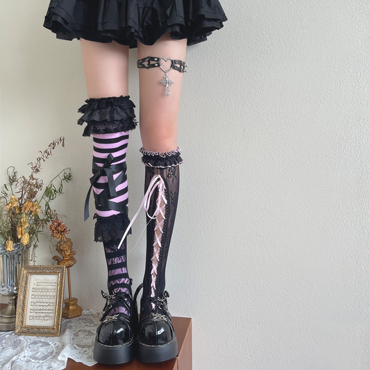 Lace-strap girl stockings PA20077