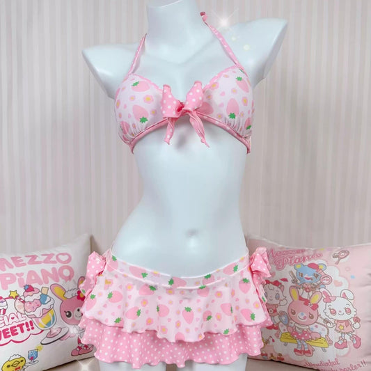 Cute strawberry print swimsuit PA20074