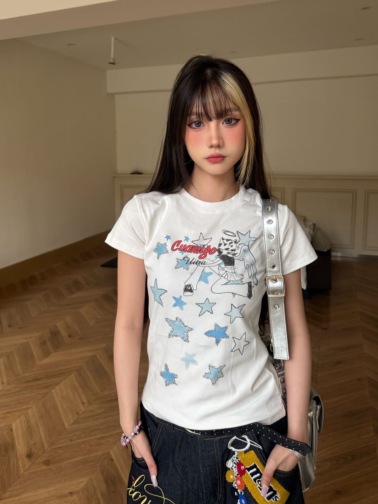 Y2K star cartoon print T-shirt PA20263