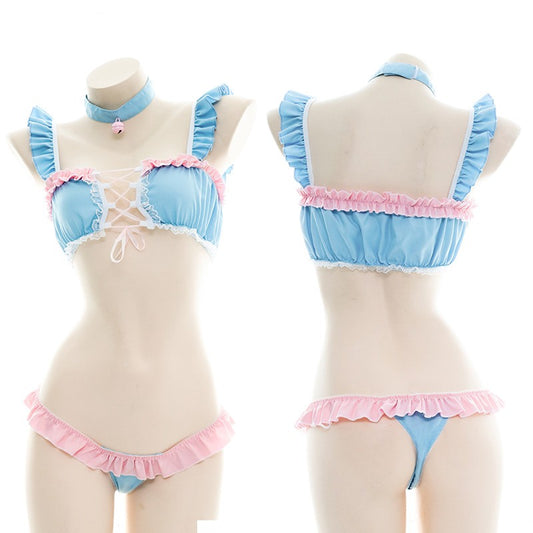Ruffled Blue Maid Suit PL53509
