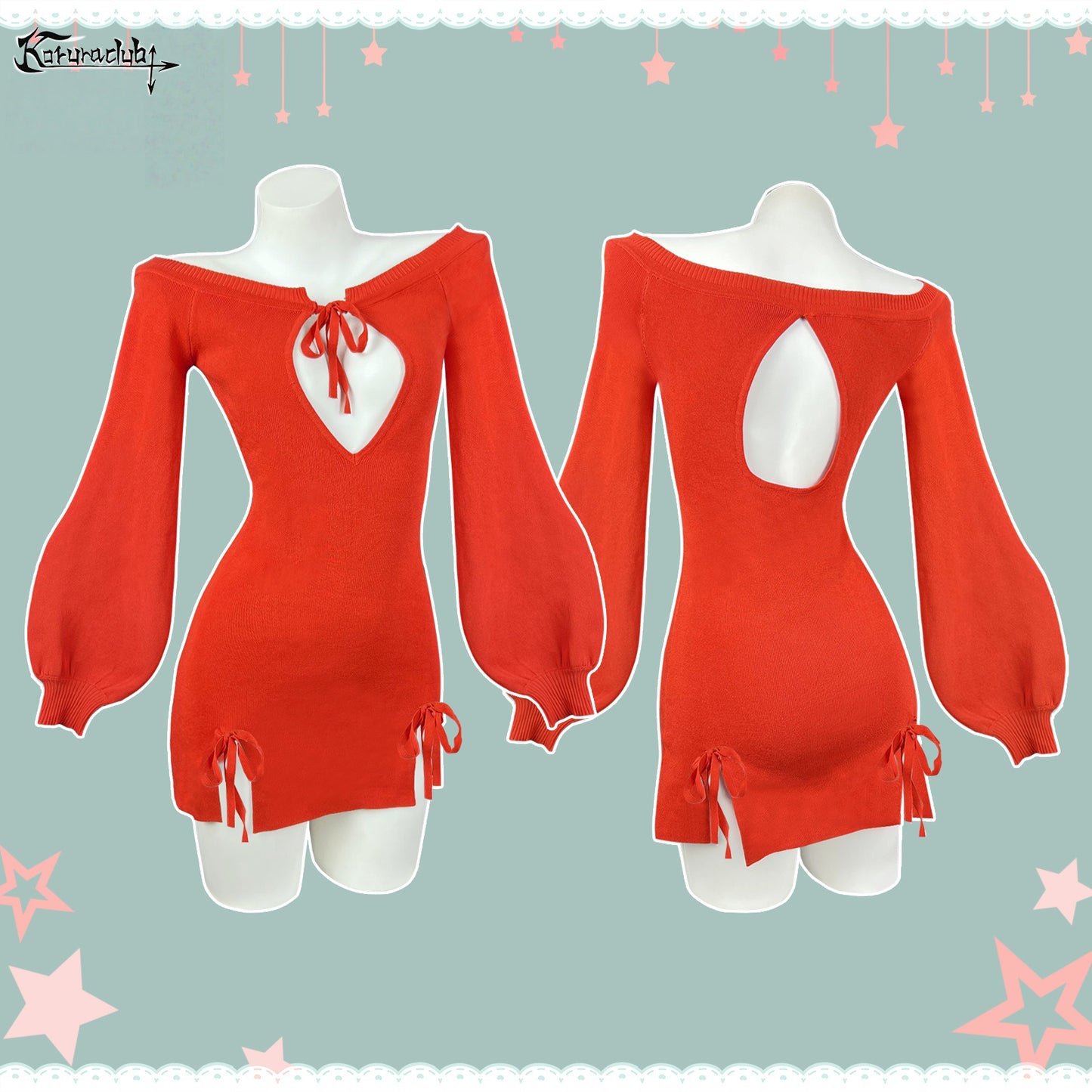 BUTTERFLY KNOT V-NECK DRESS SR06
