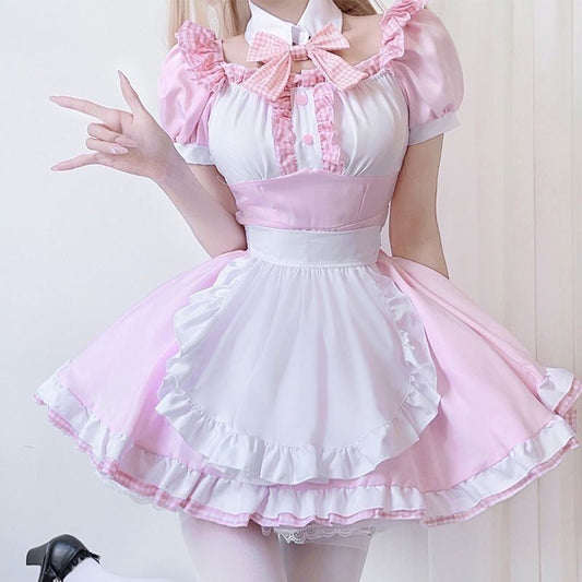 Pink and white kawaii cat maid dress PA20004