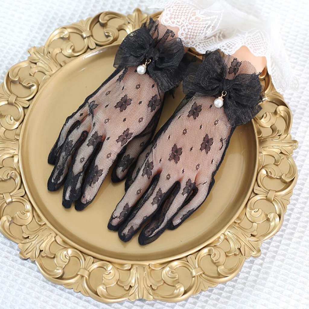 Lace Bow Elegant Lolita Gloves PA20189