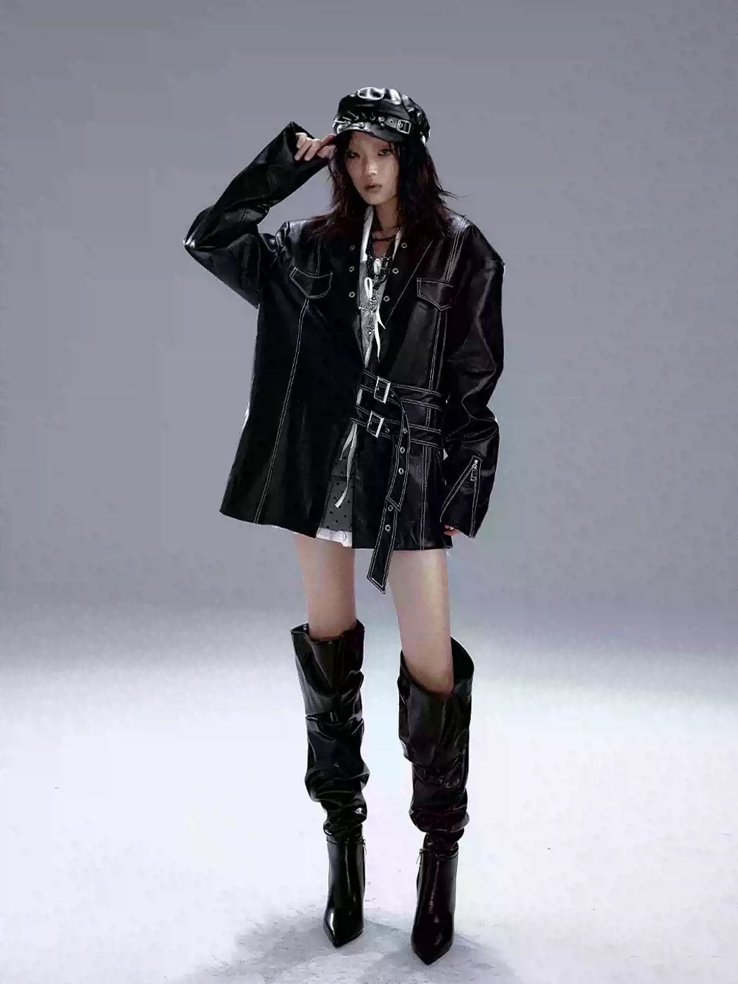 Dark punk leather suit PA20177