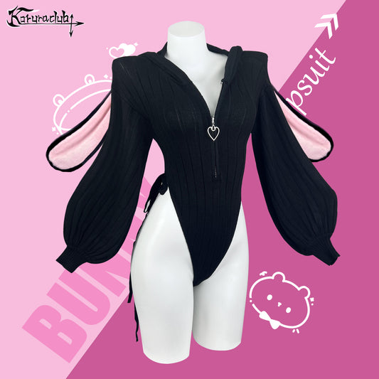Bunny Ear Hoodie Bodysuit KO64