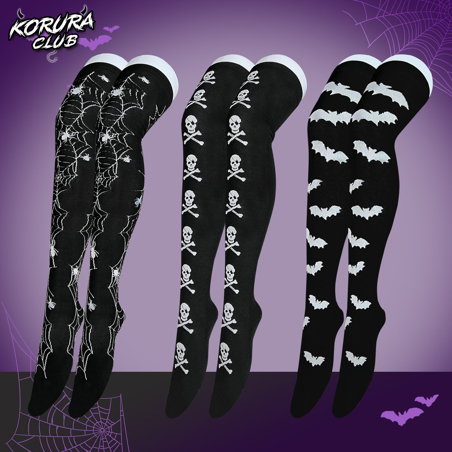 Halloween Knit Thigh-High Socks KS10