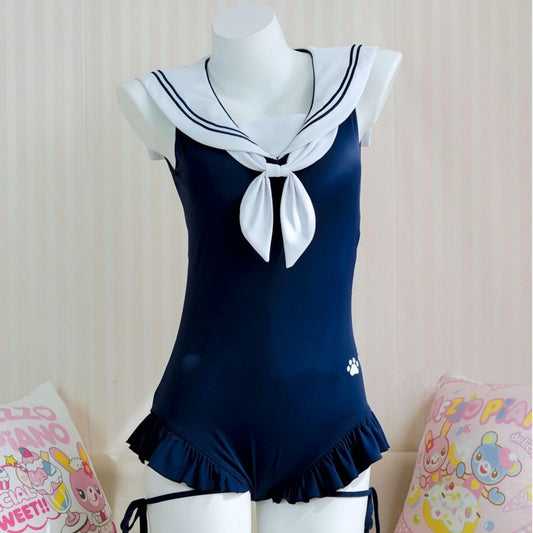 Cat's Paw Sailor Neck Swimsuit PA20073