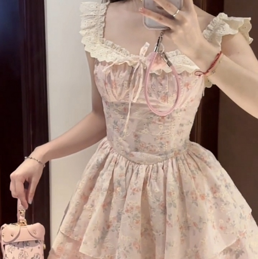 Waist Floral Lace Princess Dress PA20212