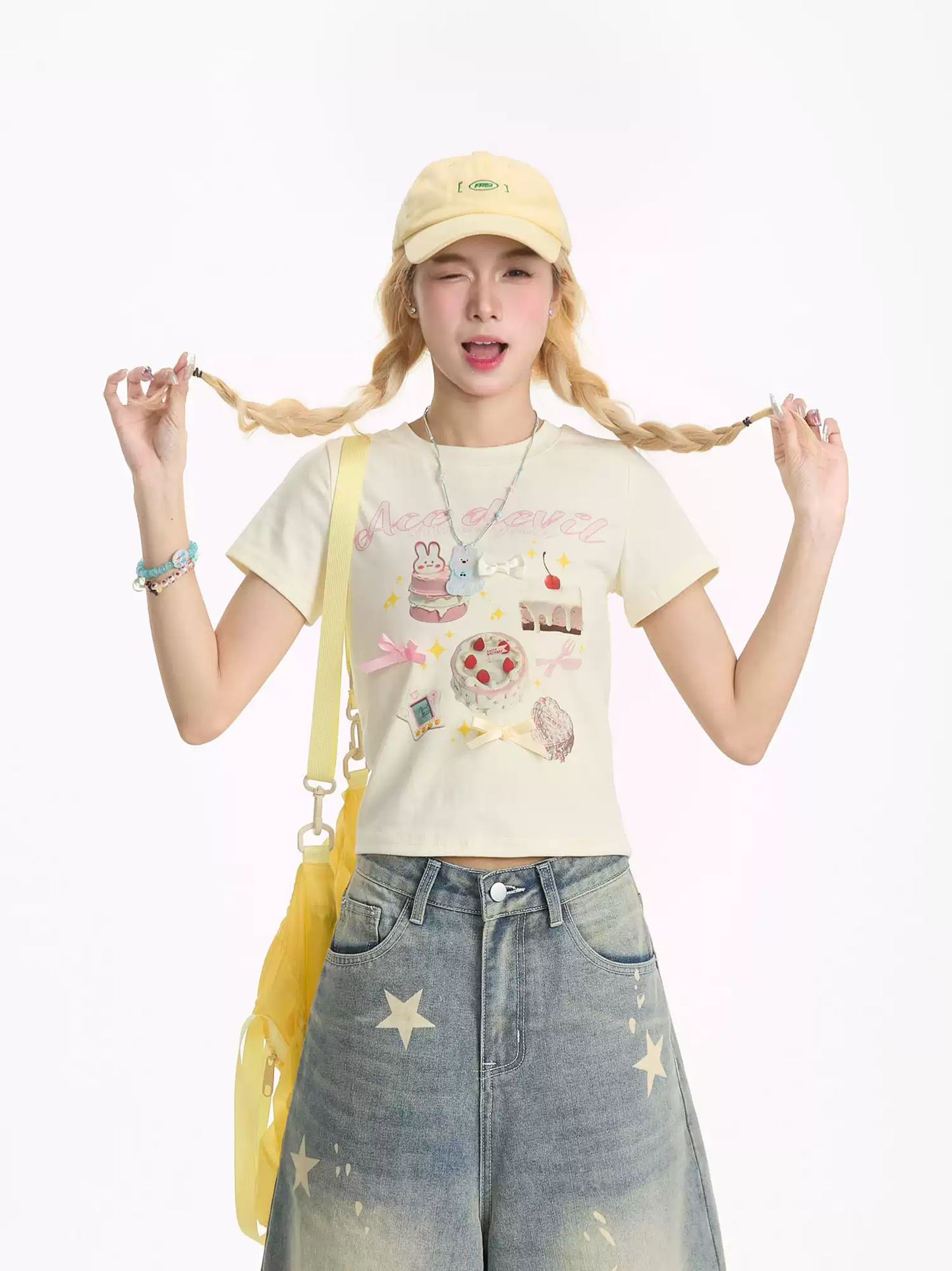 Bow Cake Print T-Shirt Set PA20159