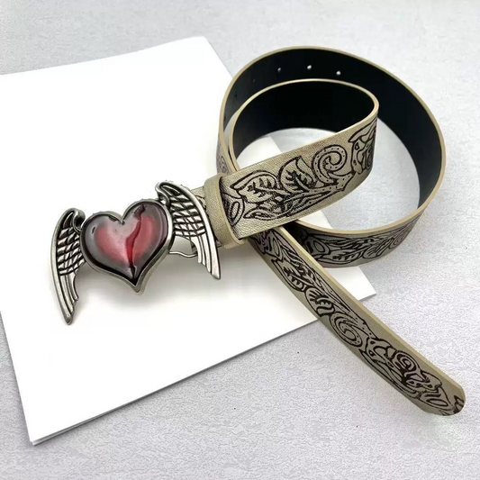 Gothic retro love wings y2k belt PA20231