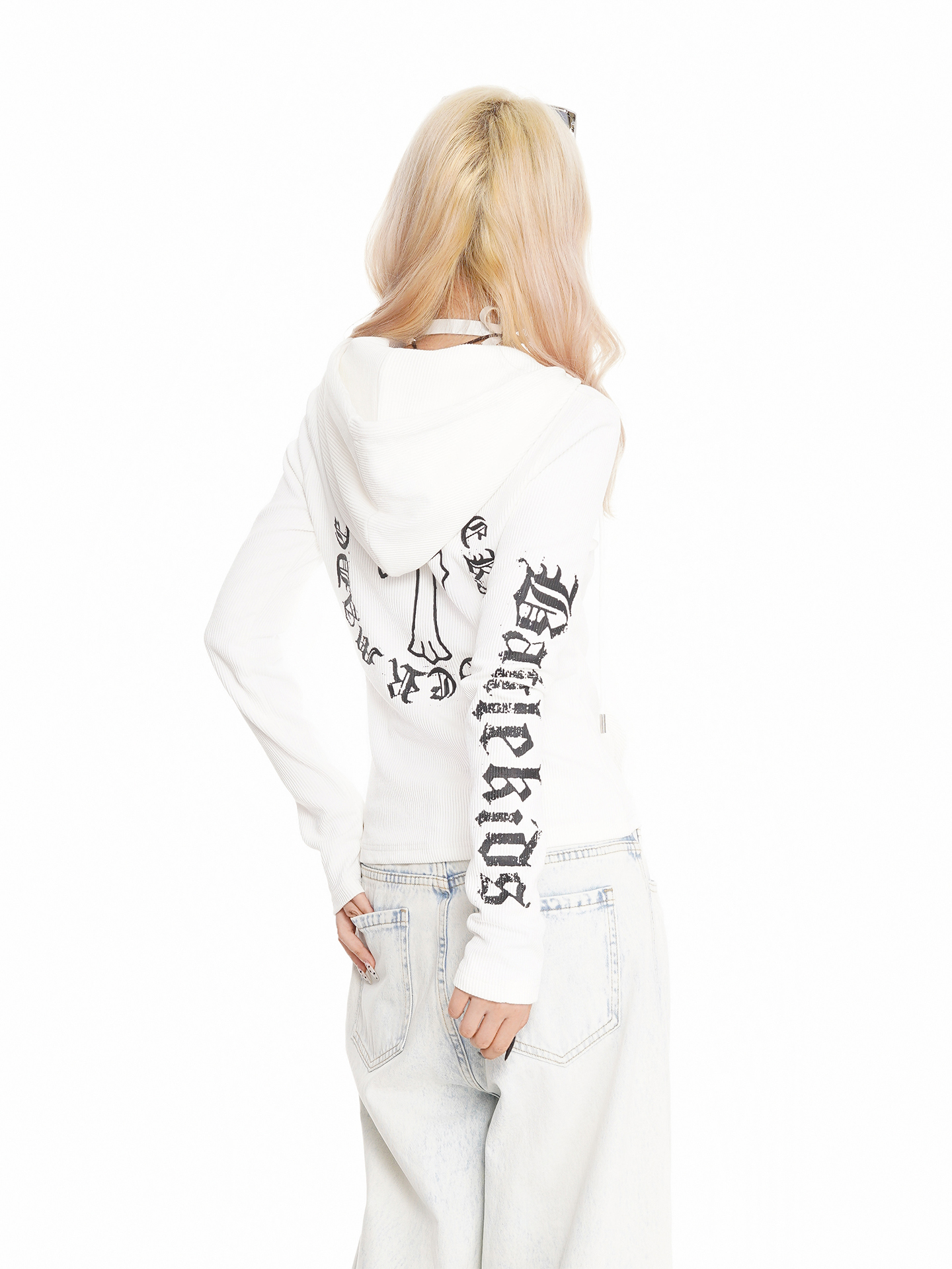 Gothic Hooded Double Zip Cardigan PA20274