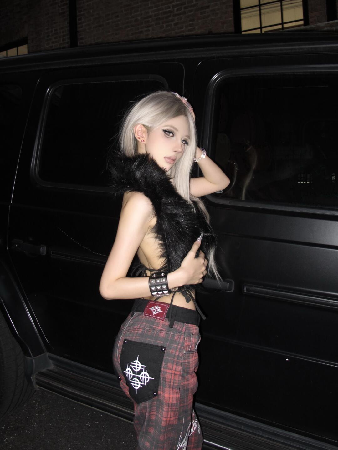 y2k Yabi punk wide-leg pants PA20247