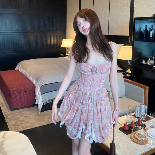 halter floral backless dress PA20185