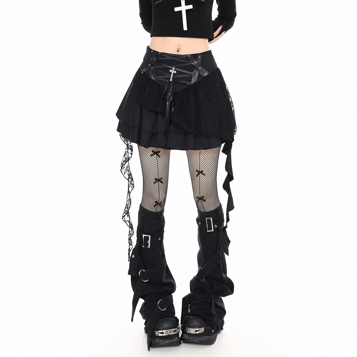 Retro Gothic Lace Tassel Cake Skirt PA20271