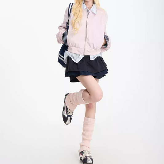 Plaid patchwork jacket and culottes set PA20163