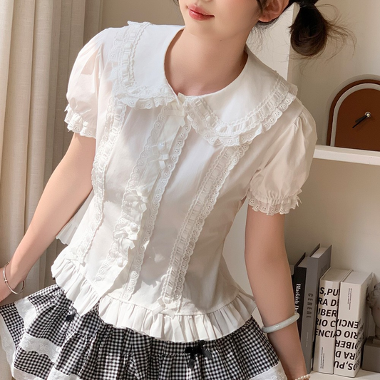 Lolita soft girl puff sleeve shirt PA20202