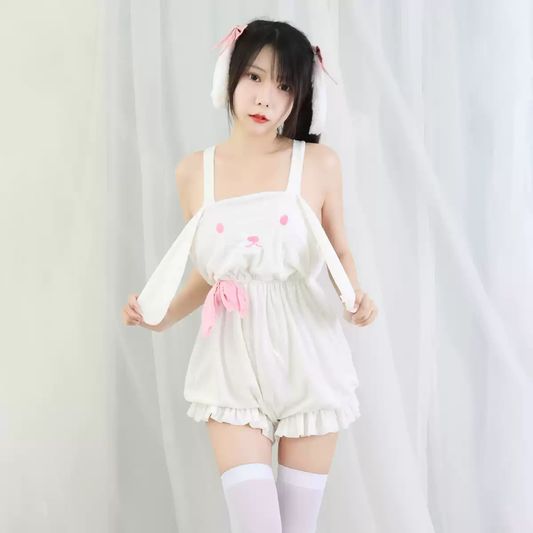 Bowknot bunny plush cute pajamas PA20232