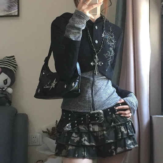 Vintage hooded millennial punk top PA20246