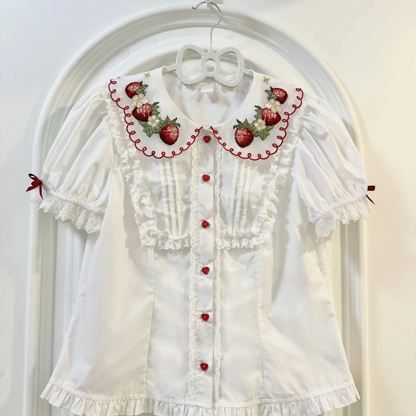 Cute Strawberry Embroidered Lolita Blouse PA20204