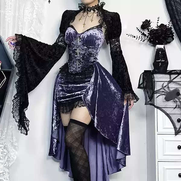 Gothic Lolita waist suspender train skirt PA20211