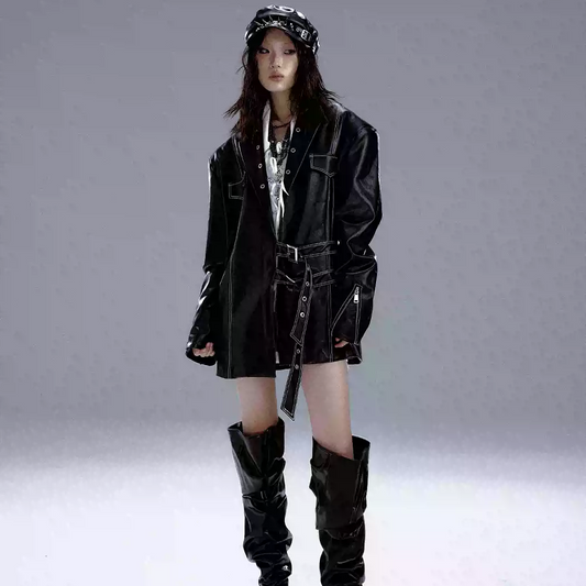 Dark punk leather suit PA20177