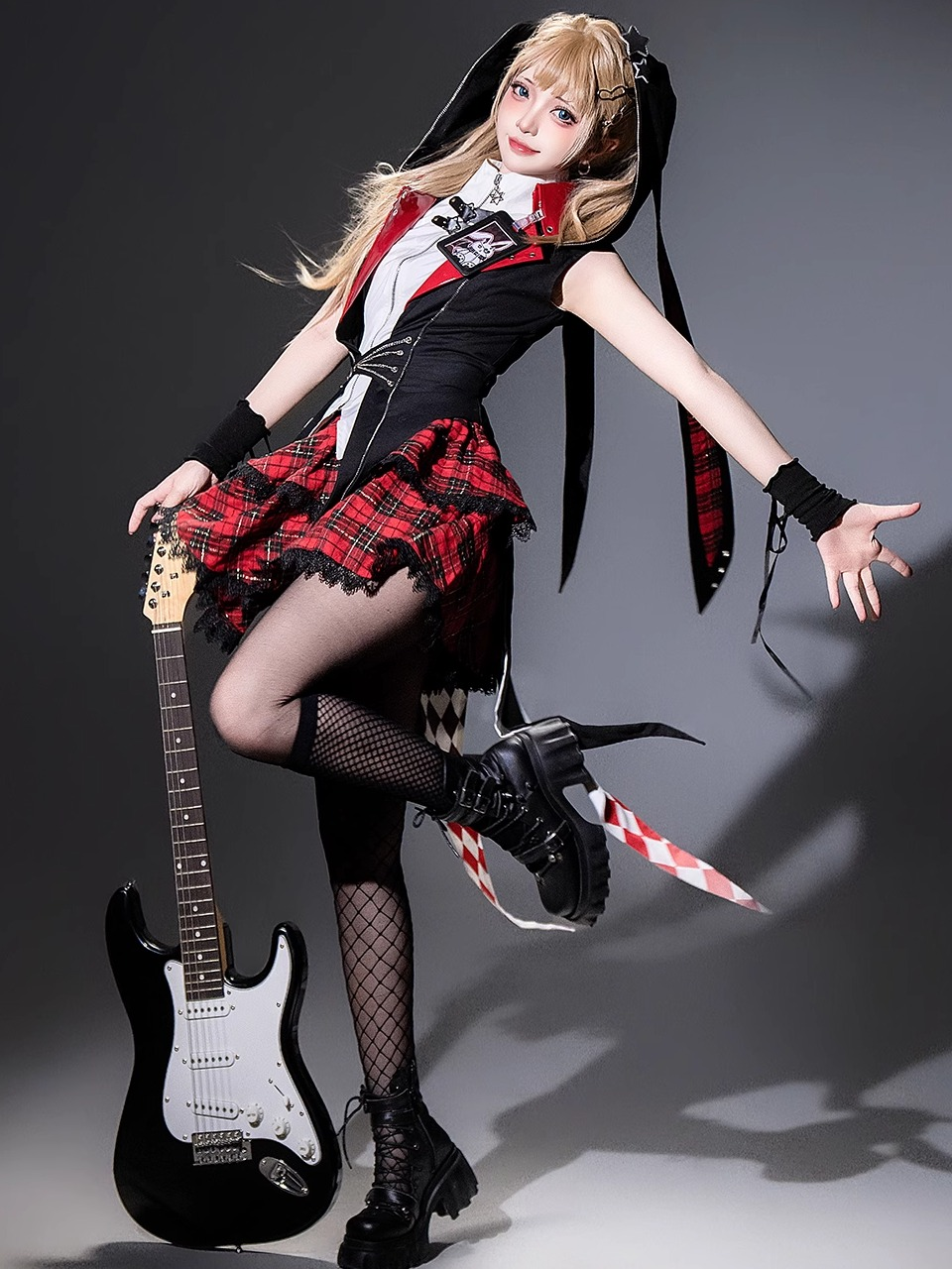 Rock bunny punk gothic hooded lolita PA20268