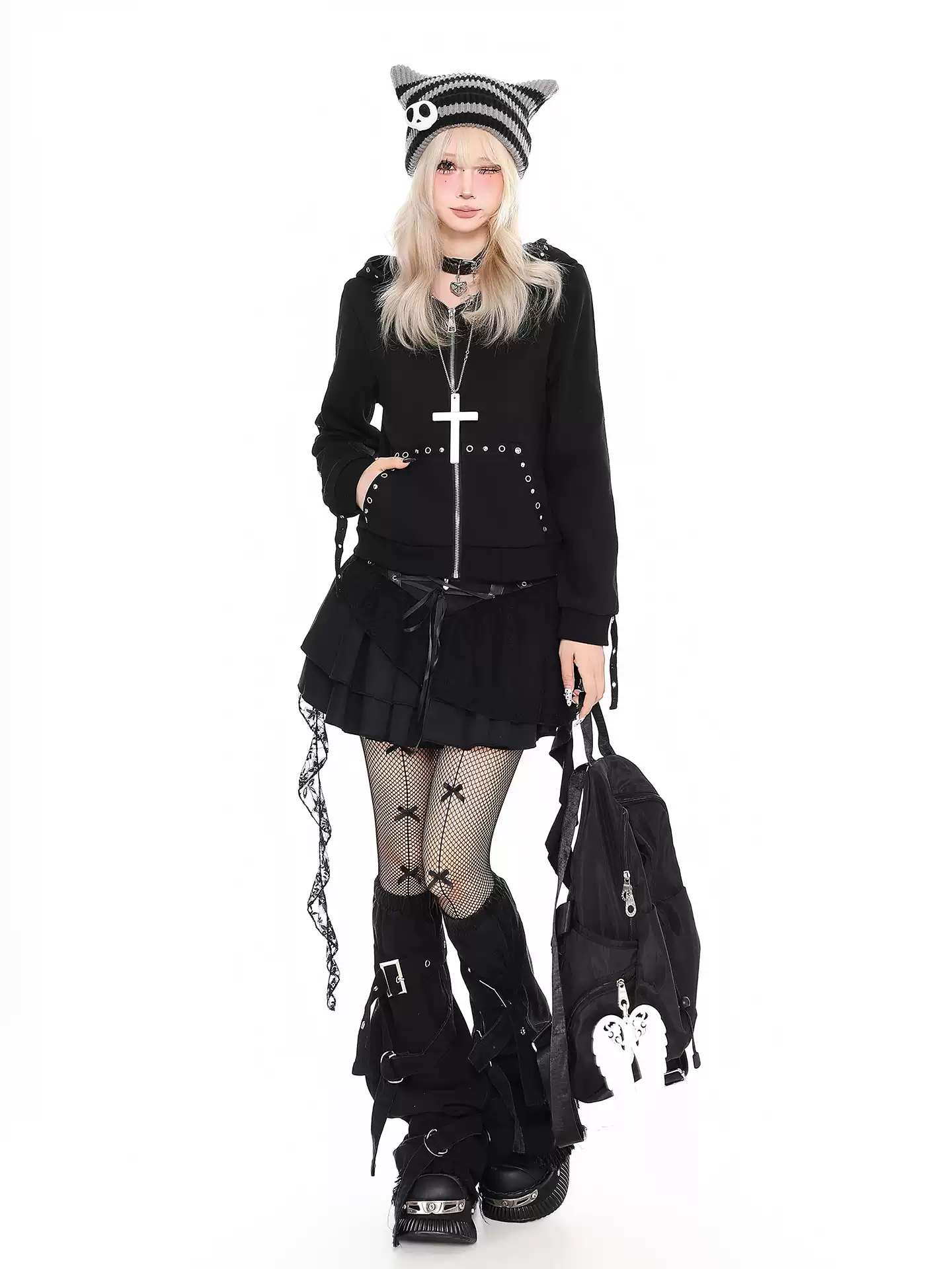 Gothic Studded Hottie Hooded Jacket PA20273