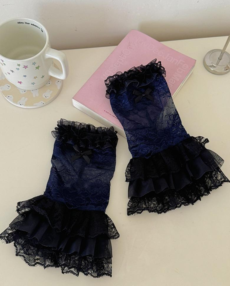 Lace Bow Vintage Diamond Gloves PA20191