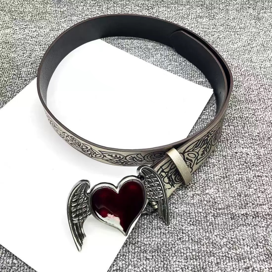 Gothic retro love wings y2k belt PA20231