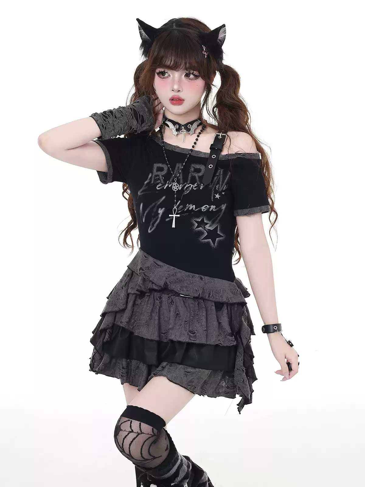 Niche short ripped slim top PA20139
