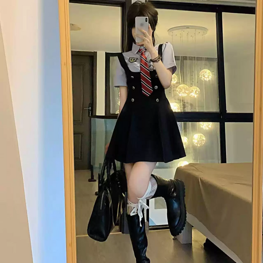 JK uniform suspender skirt shirt PA20095