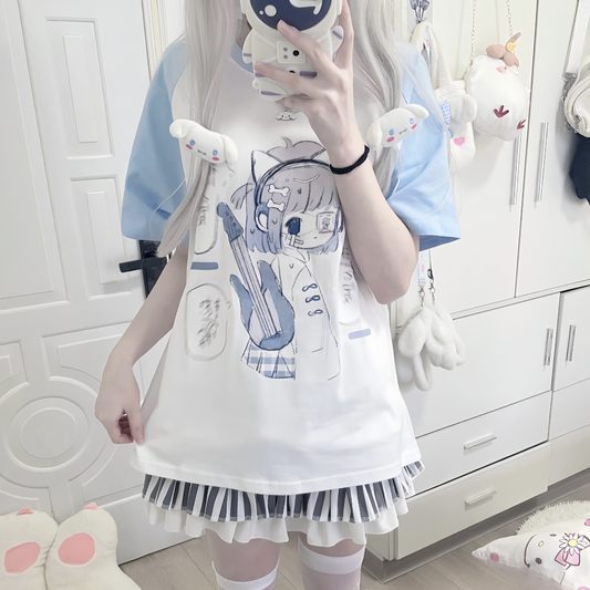 Water-colored cute T-shirt PA20155