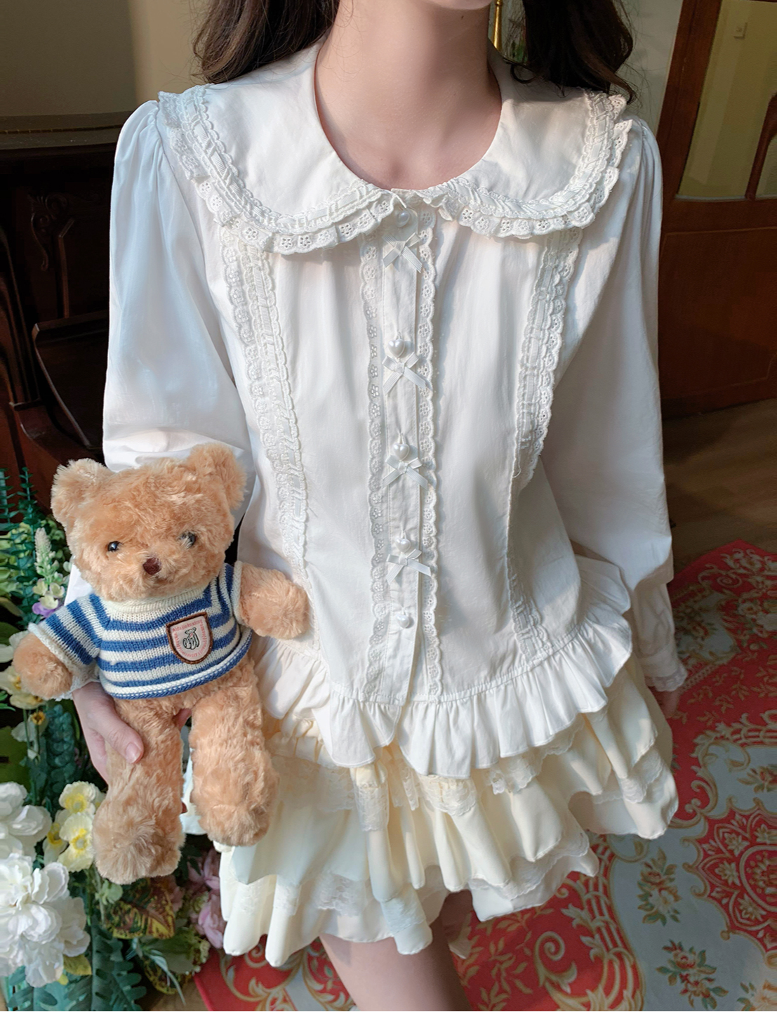 Lolita soft girl puff sleeve shirt PA20202