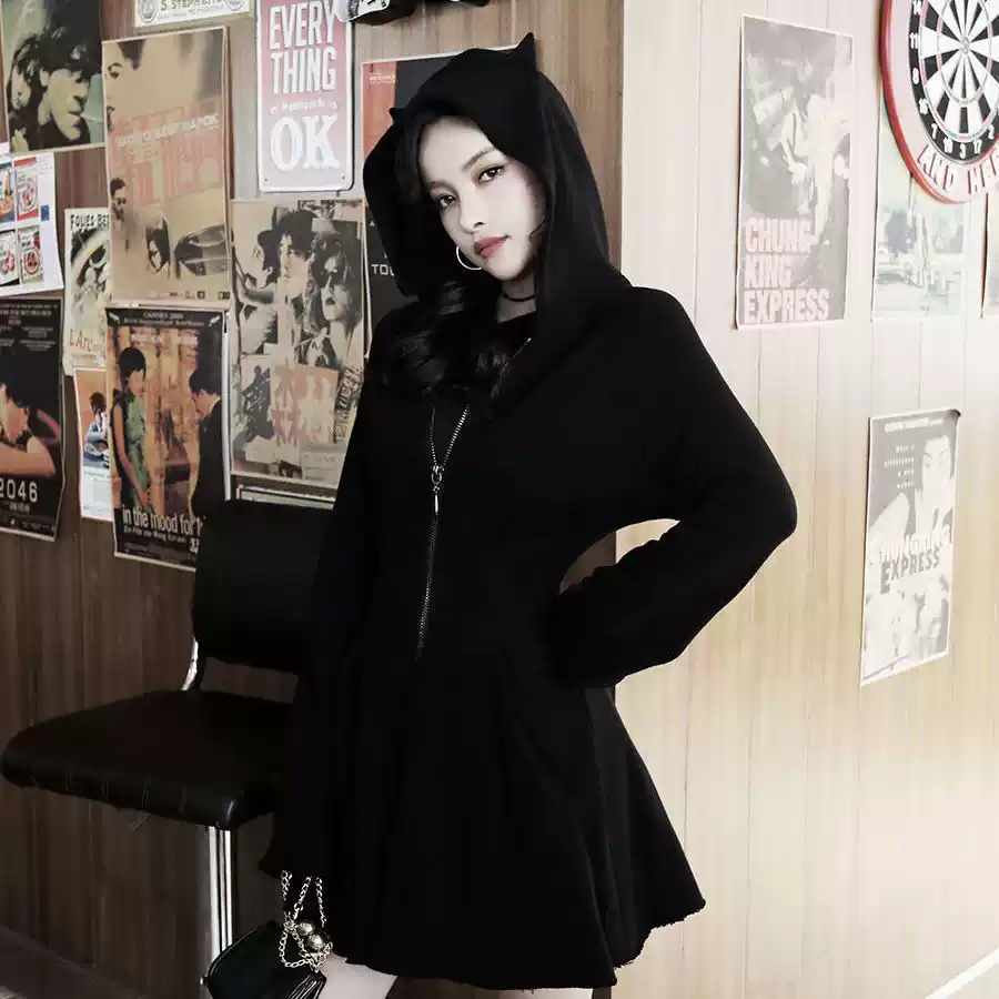 Hooded sweatshirt jacket dress PA20307