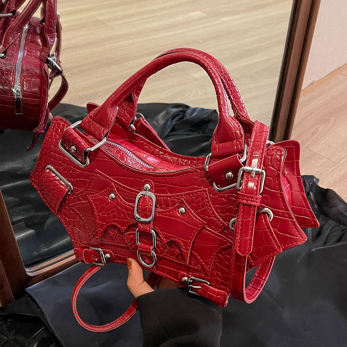 Gothic batwing Y2K rivet bag PA20230