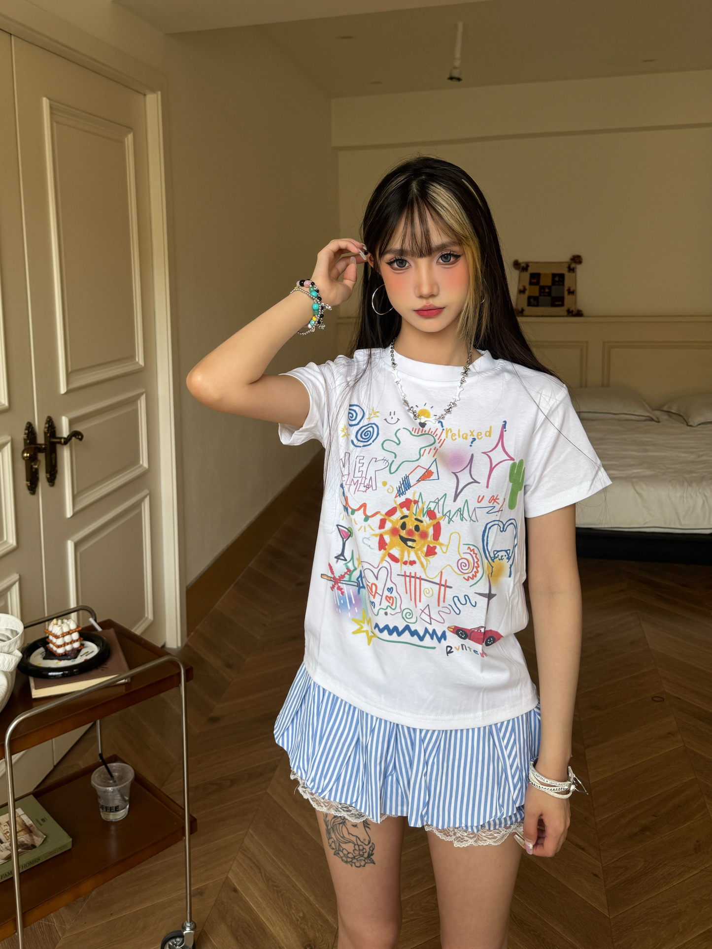 Hand-painted graffiti top PA20259