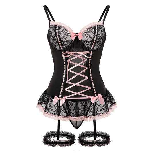 Lace bow suit PA20059