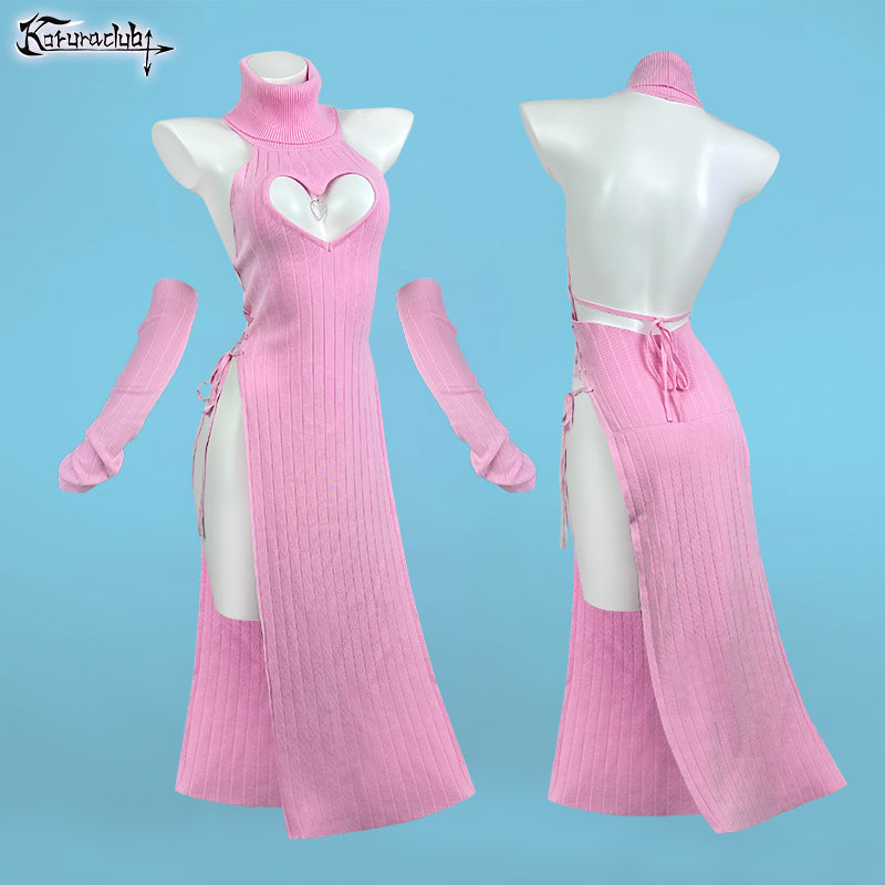 KORURACLUB-Plus Size Heart-Shaped Cheongsam KO59