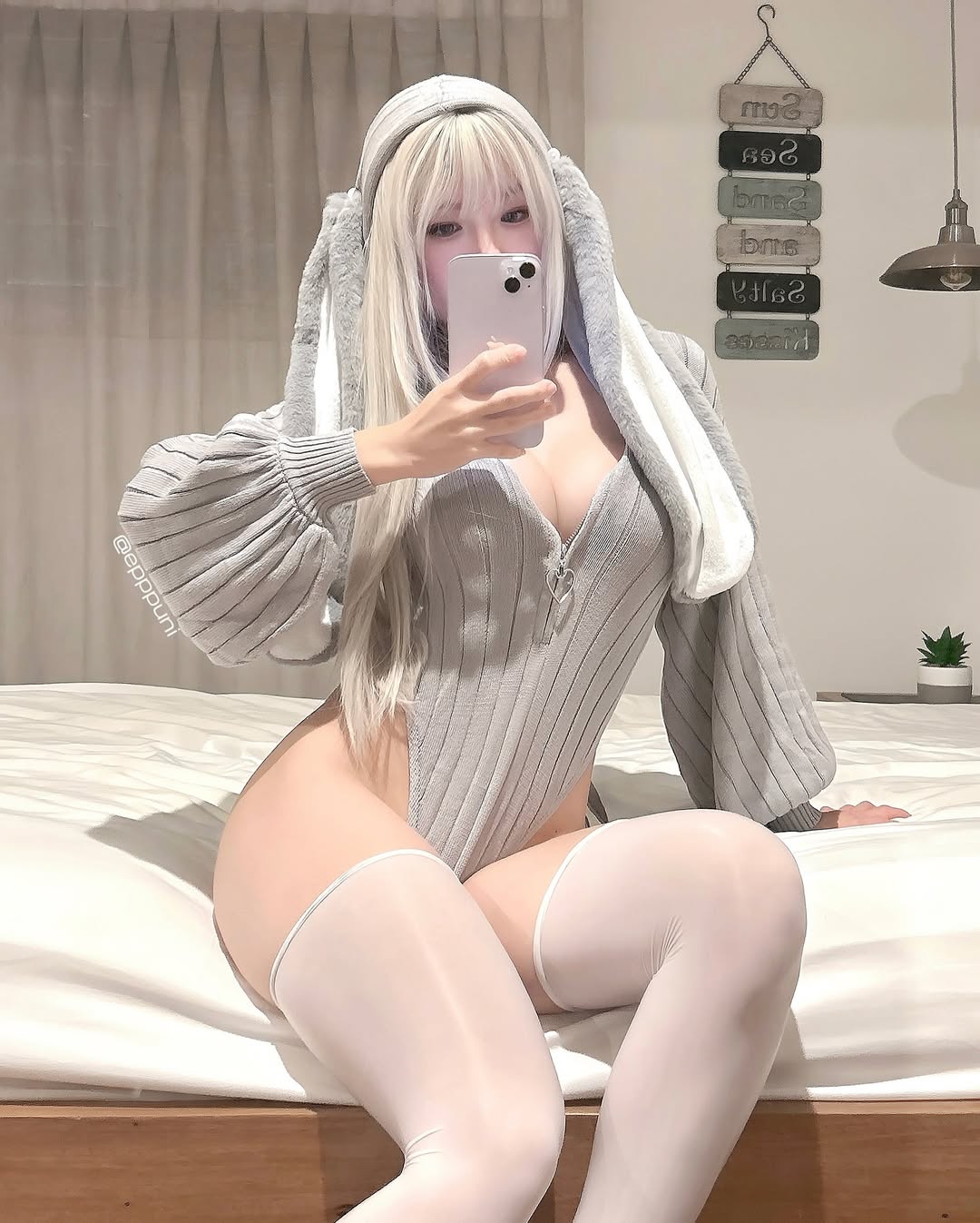 Bunny Ear Hoodie Bodysuit KO64