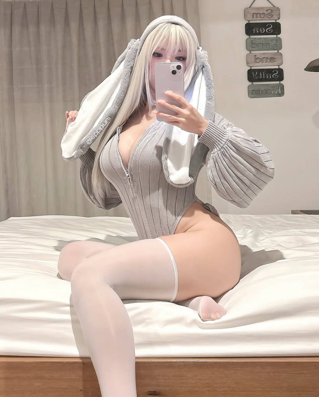 Bunny Ear Hoodie Bodysuit KO64