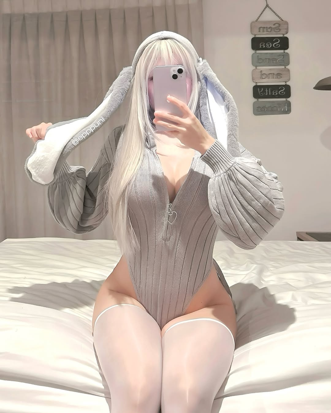 Bunny Ear Hoodie Bodysuit KO64