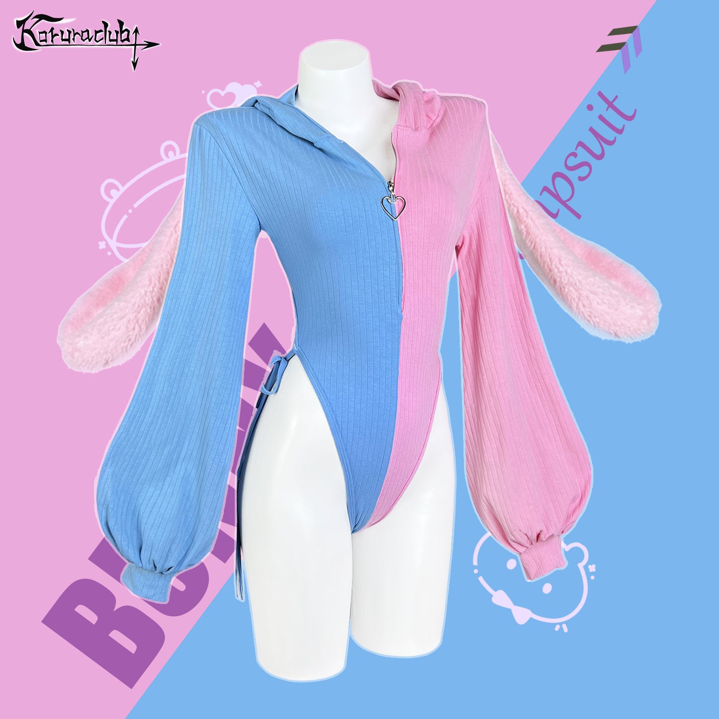 Bunny Ear Hoodie Bodysuit KO64